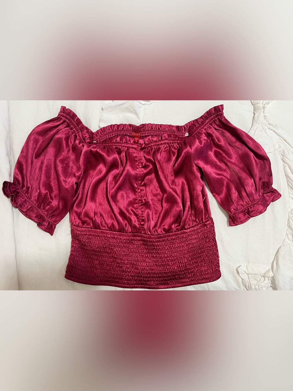 GUESS Women’s Deep Raspberry Pink Top